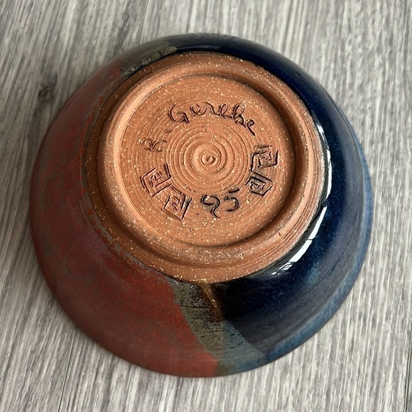 Ceramic Earthtone and Blue Bowl - Picture 5 of 5